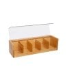 Caja Bambú Organizadora para Té con 5 Compartimentos