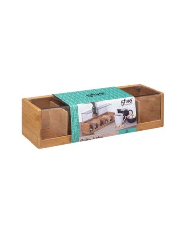 Caja Bambú Organizadora para Té con 5 Compartimentos