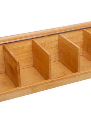 Caja Bambú Organizadora para Té con 5 Compartimentos