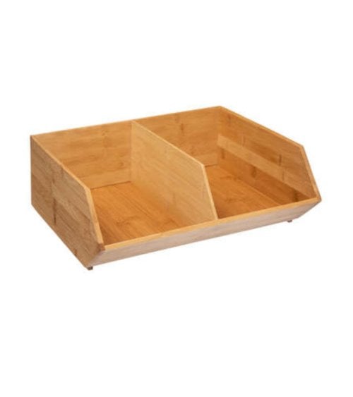  Bambüsi Organizador de platos para gabinete, organización de  cocina y baño de bambú, ideal para ahorrar espacio en gabinetes,  organizador de gabinete de esquina, encimera y estante esquinero, : Hogar y