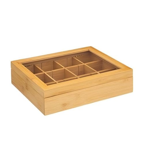 Caja para Té de Bambú con Compartimentos