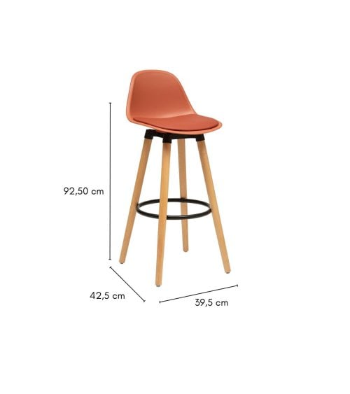 Taburete Alto Maxon de Plástico y Madera