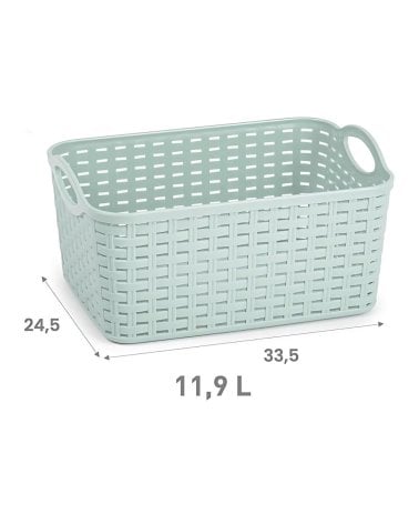Cesta con Asas Rattan de Plástico