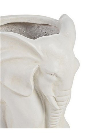 Macetero con Forma de Elefante de Fibra de Arcilla