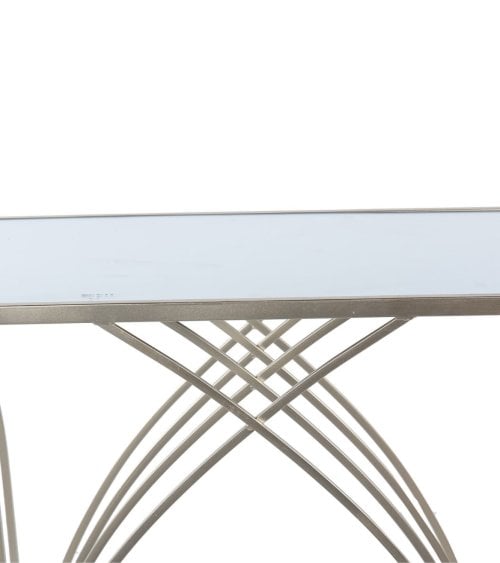 Consola Elegante con Arco de Metal y Tablero Espejo