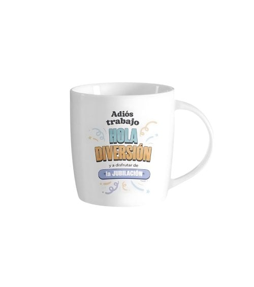 Taza de Cerámica Blanca con Mensaje de Jubilación