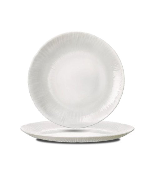 Plato de Postre Blanco Coconut de Vidrio Opal