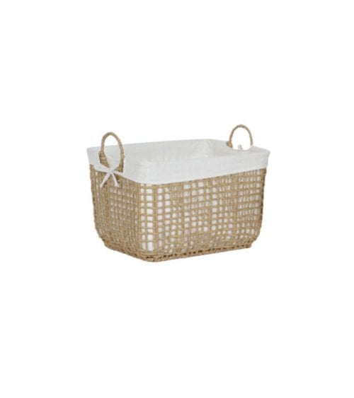Cesta Estilo Canasta de Fibra Trenzada