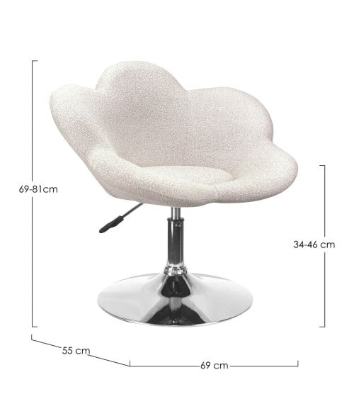 Silla de Oficina Giratoria Fleur en Forma de Flor
