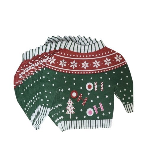 Set de 12 Servilletas de Jersey Navideño