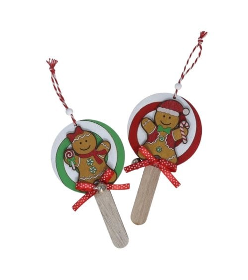 Colgante de Piruleta y Muñeco de Jengibre para Árbol