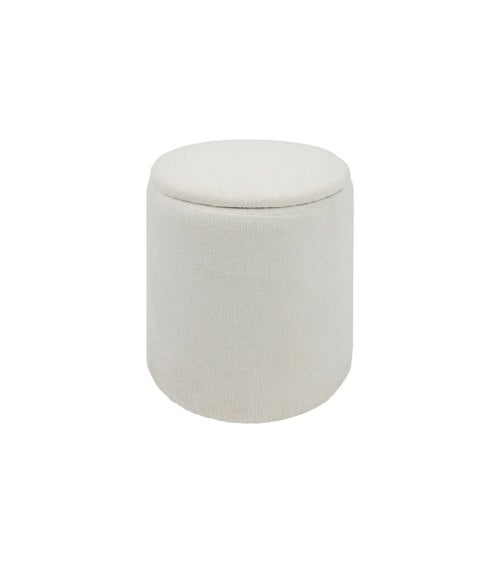 Puff Baúl Kaydi de Pelo Blanco
