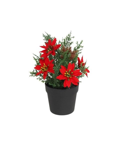 ArbustoDecorativo de Poinsettia Navideña