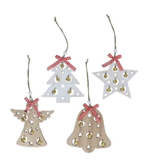 Colgante Figura Navideña con Cascabeles