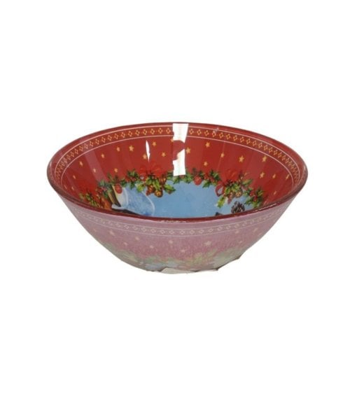 Bol de Cristal Rojo Navideño