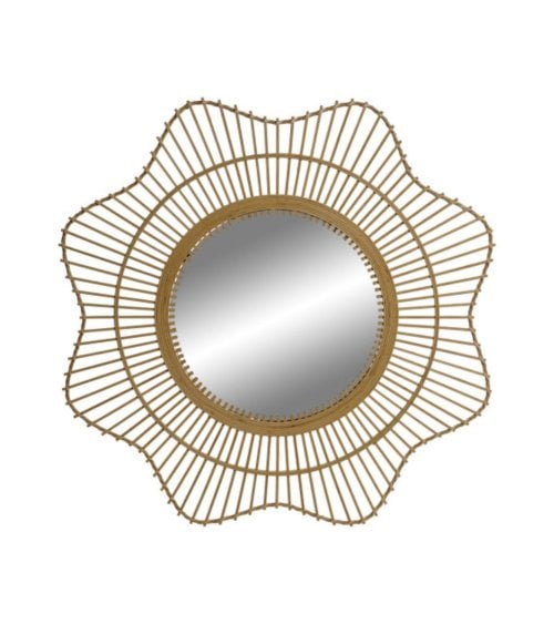 Espejo con Forma de Estrella de Bambú