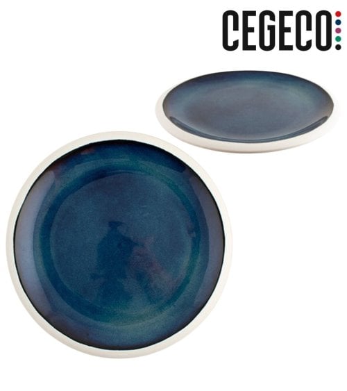 Bajo Plato Azure de Porcelana