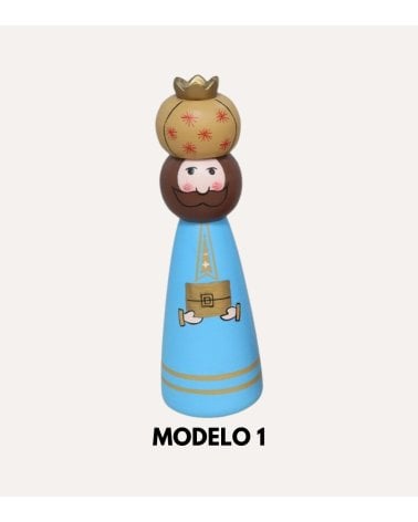 Figura de Rey Mago de Madera