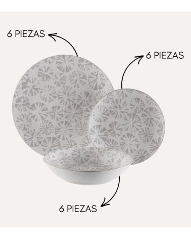 Vajilla de 18 Piezas Aura de Porcelana