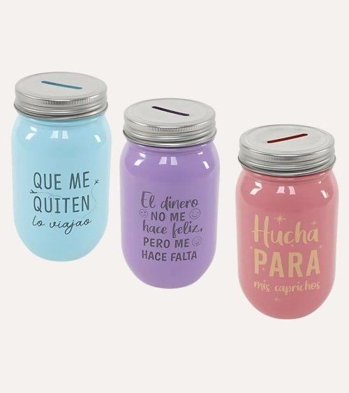 Hucha de Cristal con Frase...