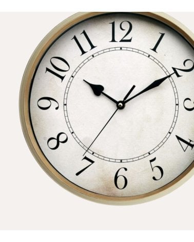 Reloj de Pared Estilo Vintage con Borde Dorado
