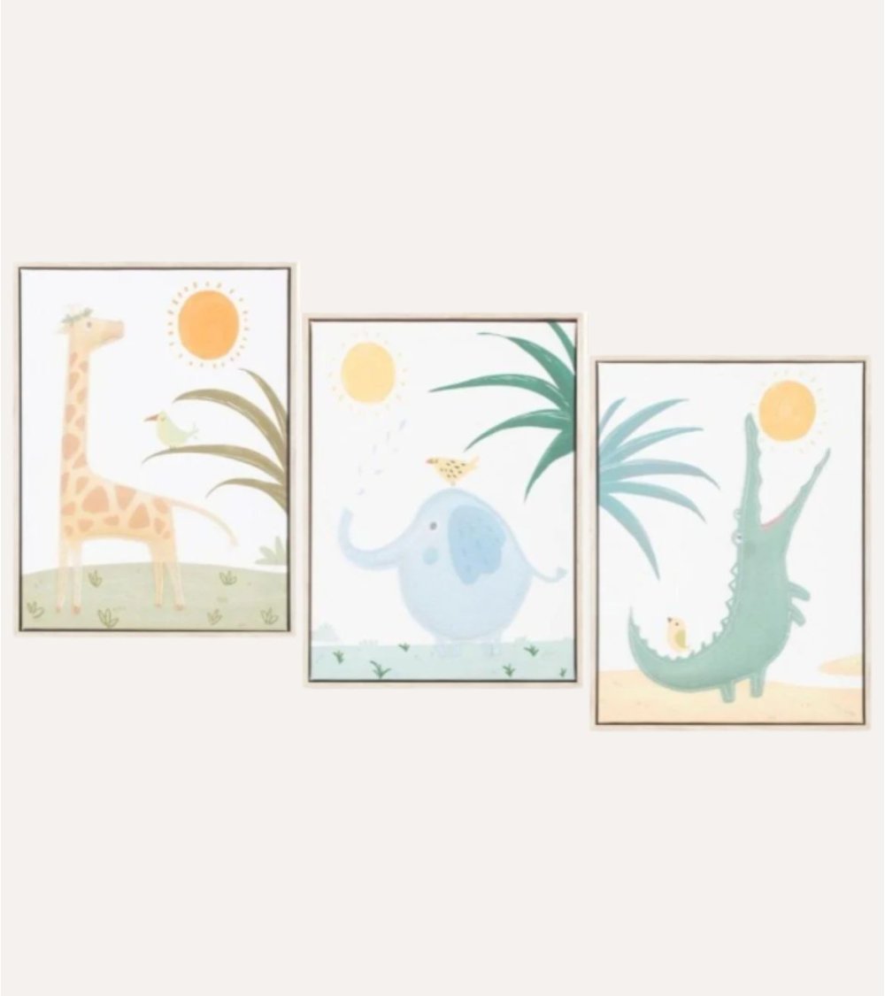 Lienzo 3D de Animales para Habitación Infantil Lienzo 3D de Animales para Habitación Infantil