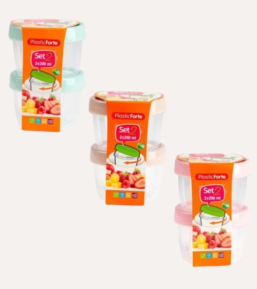Set de 2 Fiambreras Redondas Pastel