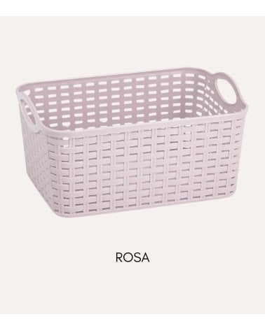 Cesta con Asas Rattan de Plástico