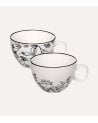 Taza Floral Blanco y Negro de 45 cl
