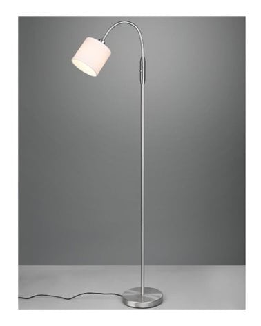 Lámpara de Pie Tipo Flexo Articulable con Tulipa de Tela