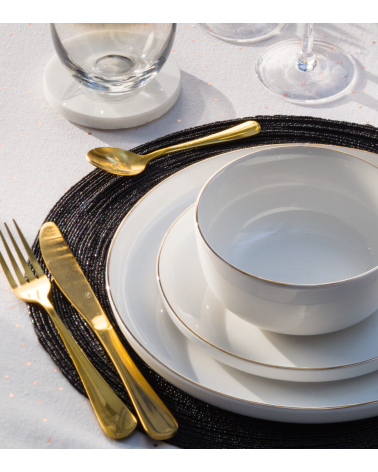 Set de 16 Cubiertos Golden de Acero Inoxidable