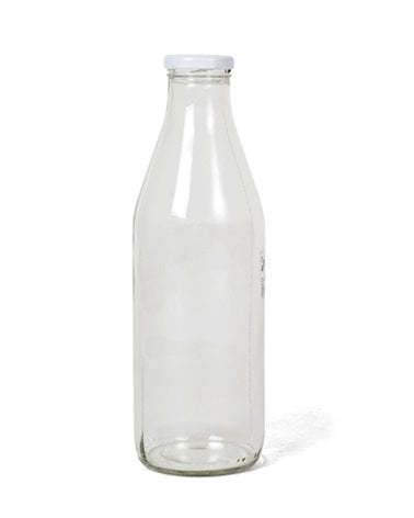 Botella Cristal Transparente con Tapón de Rosca
