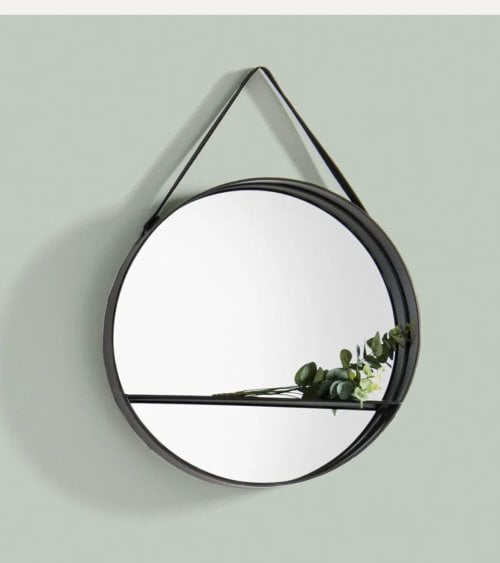 Espejo Colgante de Pared de Hierro y Vidrio