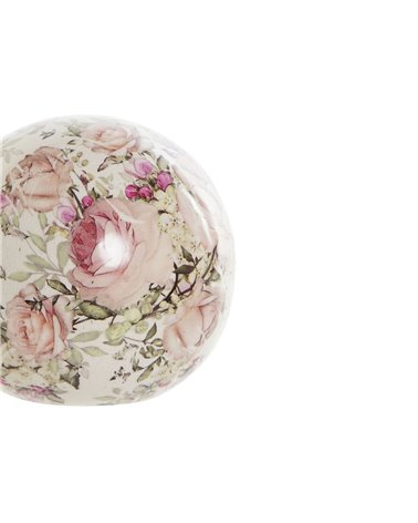 Bola Decorativa de Loza con estampado Floral