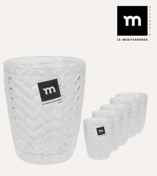 Set de 6 Vasos de Vidrio Spica de Cristal Tallado