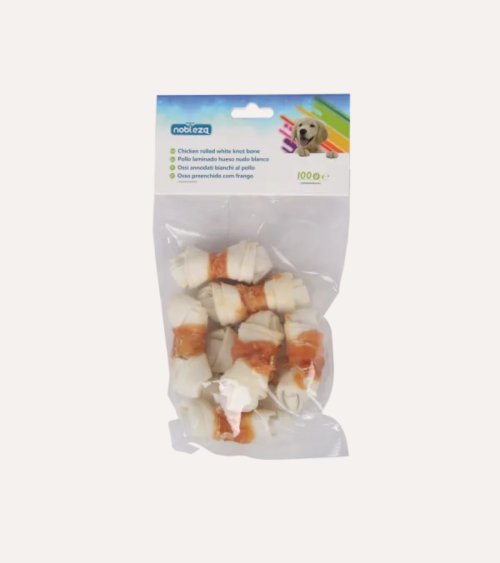 Premio para Perros Huesitos de Pollo y Cuero de Ternera