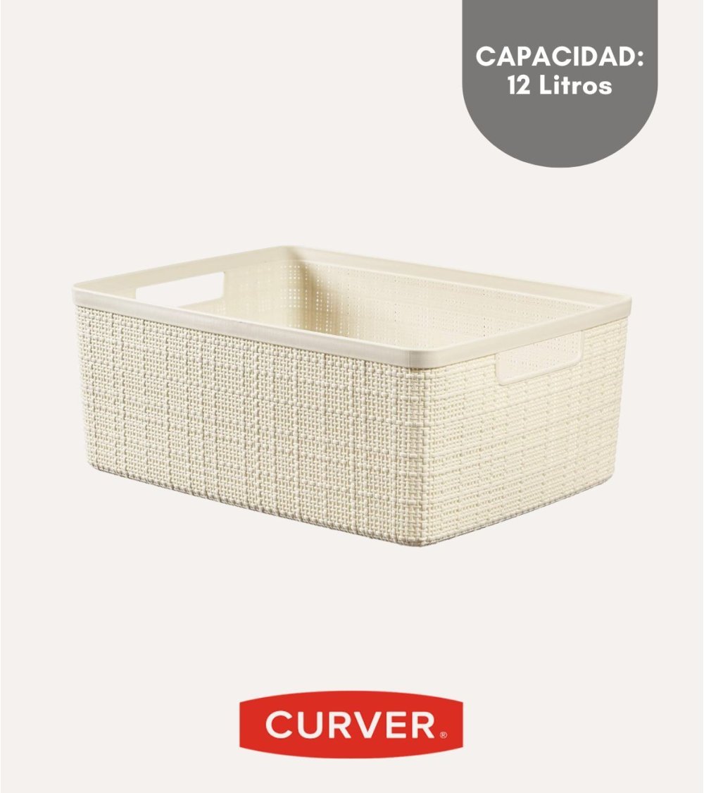 Cesta con Asas Jute de Plástico Reciclado Cesta con Asas Jute de Plástico Reciclado
