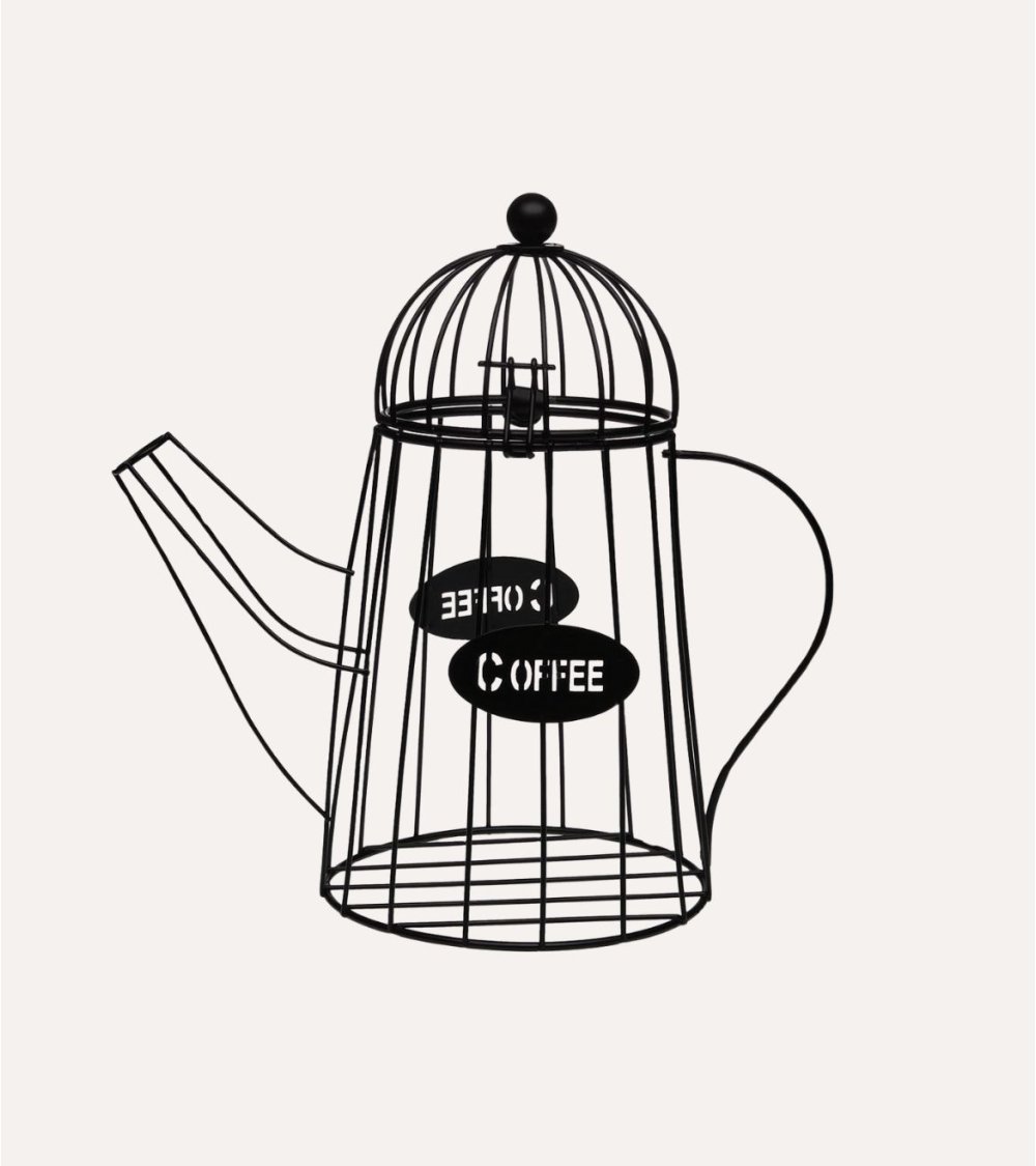 Portacápsulas en Forma de Cafetera de Metal Portacápsulas en Forma de Cafetera de Metal