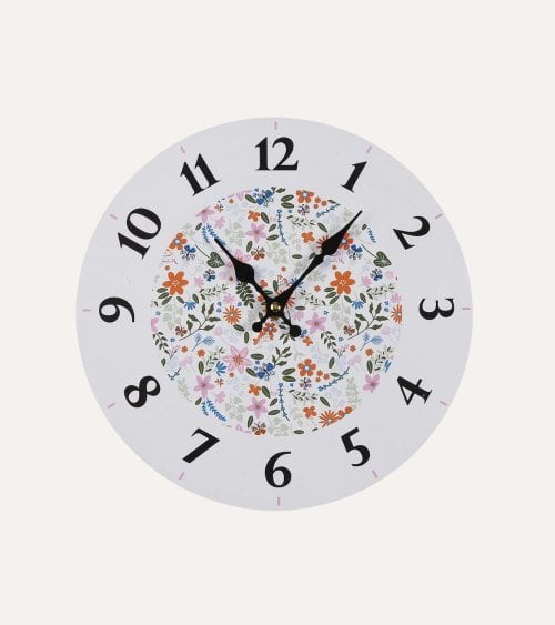 Reloj de Pared Flor de Campo de Madera