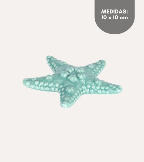 Figura de Estrella Marina Aquamarine de Porcelana