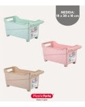 Cesta Multiusos con Ruedas Pastel de Plástico
