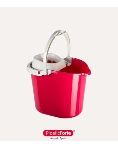 Cubo de Fregona con Escurridor Fucsia de Plástico