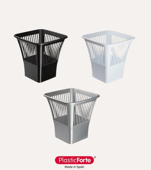 Papelera Clásica Cuadrada de Plástico