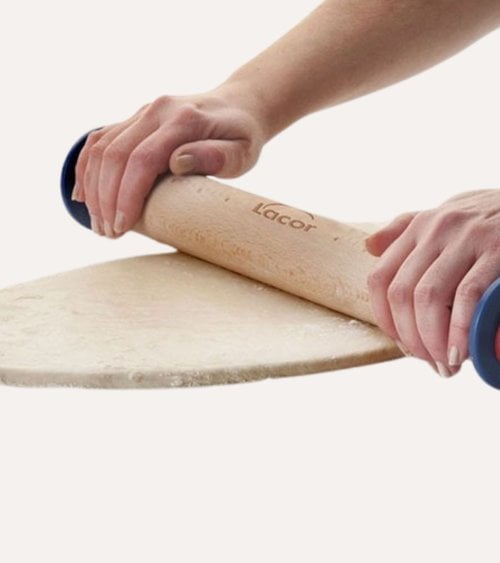 Rodillo de Madera para Amasar con Anillas