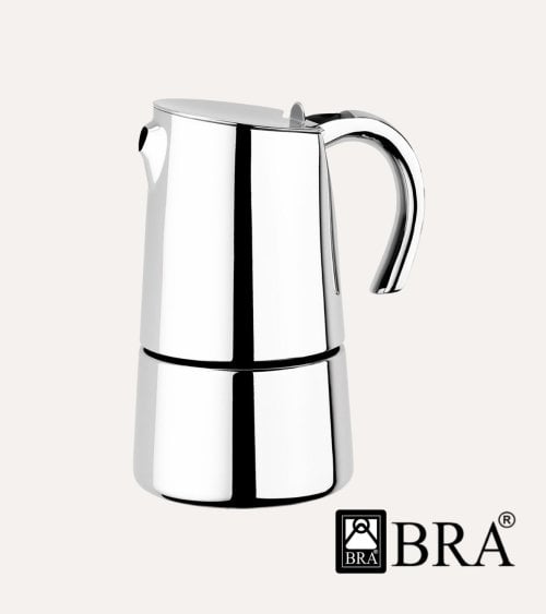 Cafetera Italiana Bella de Acero Inoxidable 18/10
