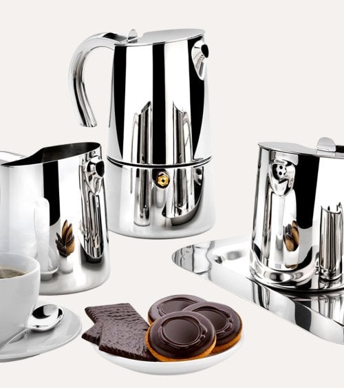 Cafetera Italiana Bella de Acero Inoxidable 18/10