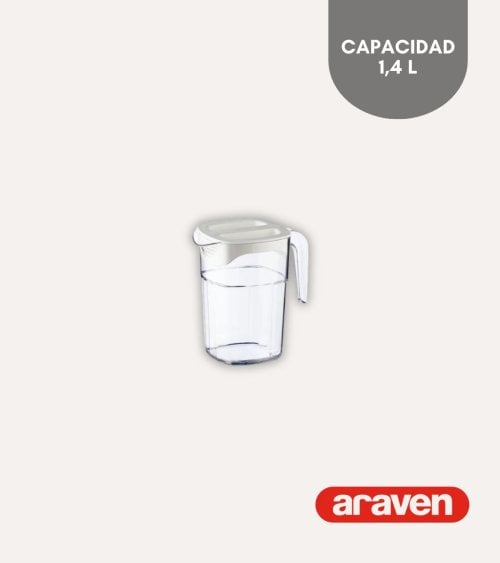 Jarra Apilable Cuadrada con Tapa de Plástico