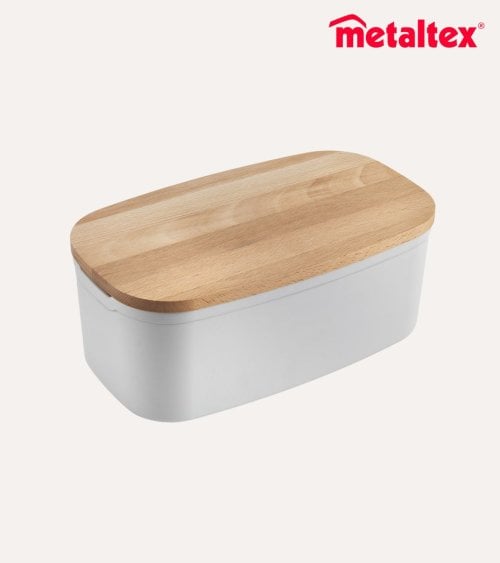 Panera 2 en 1 con Tabla de Corte de Madera de Haya