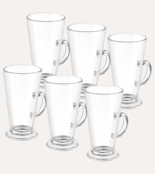 Set de 6 Copa para Café Latte de Vidrio