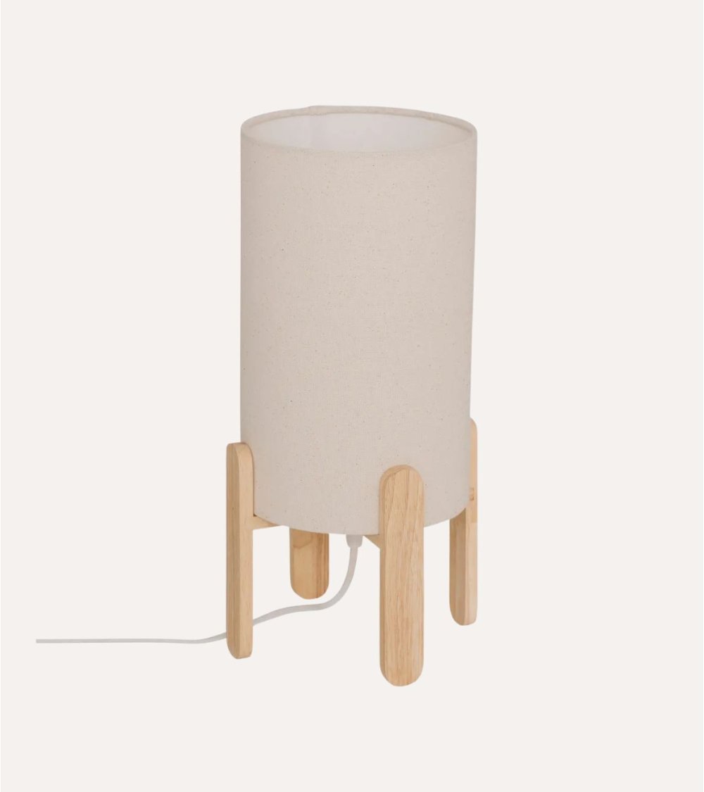 Lámpara de Mesa Rafa con Base de Madera Lámpara de Mesa Rafa con Base de Madera